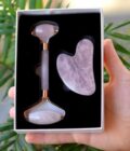 Pembe Kuvars Gua Sha & Face Roller Seti