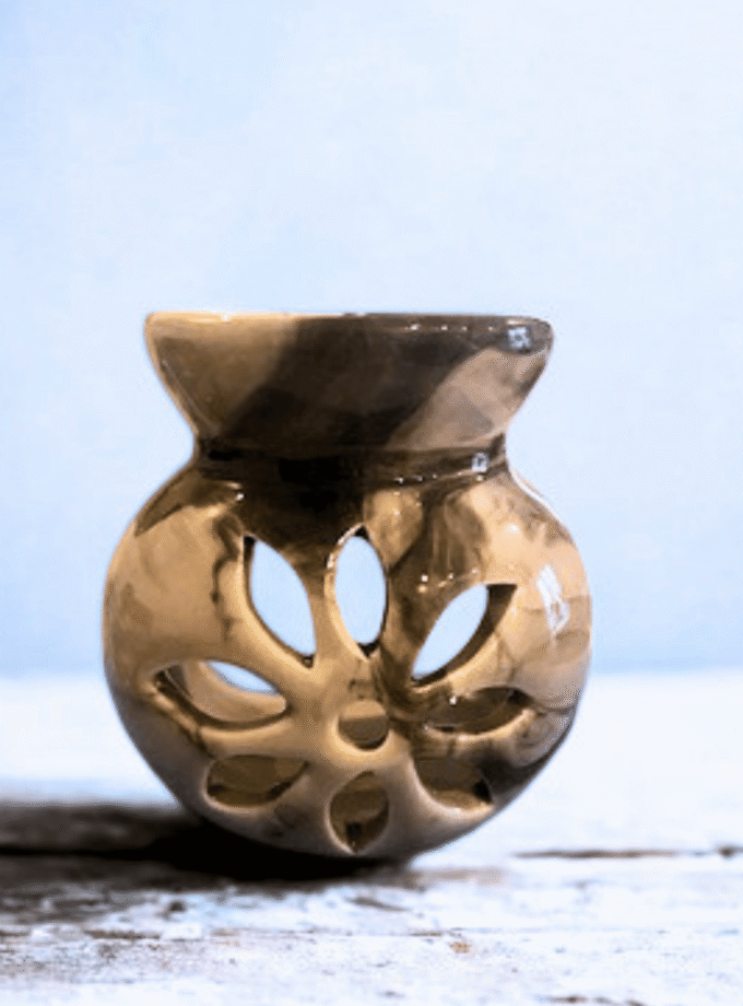 Lotus Çiçeği Gri Buhurdanlık