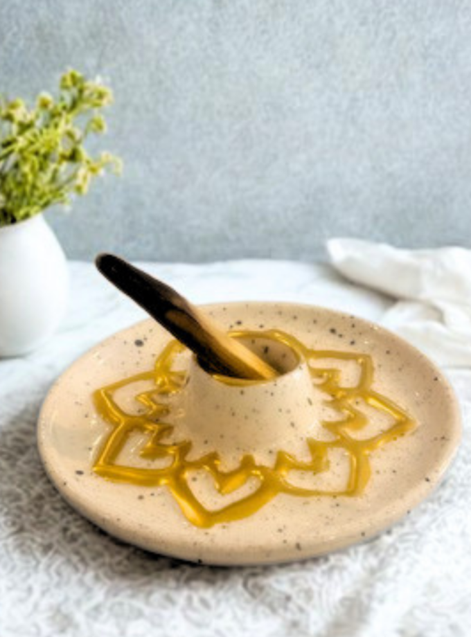Mandala Yaldız Seramik Tütsülük
