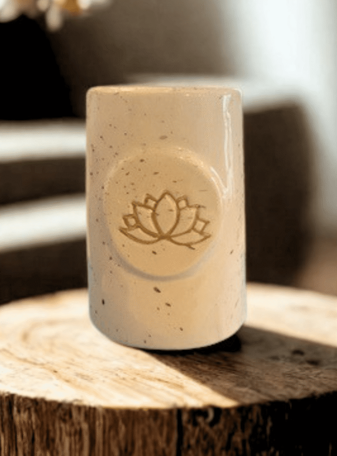 Lotus Çiçeği Seramik Silindir Buhurdanlık